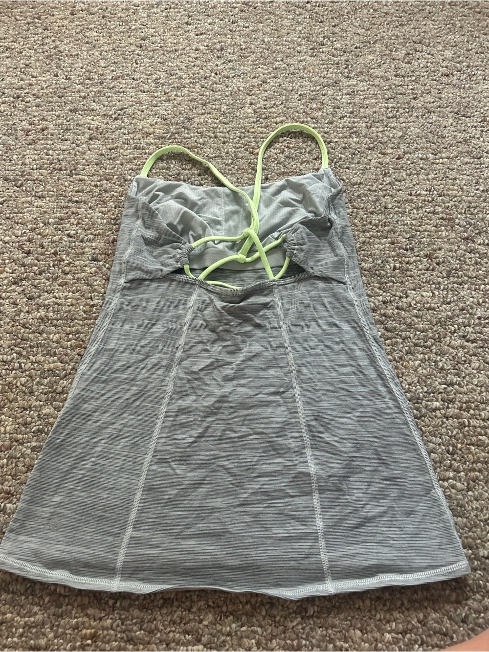 lululemon athletica Gray Tank Dress with Neon Lime Straps